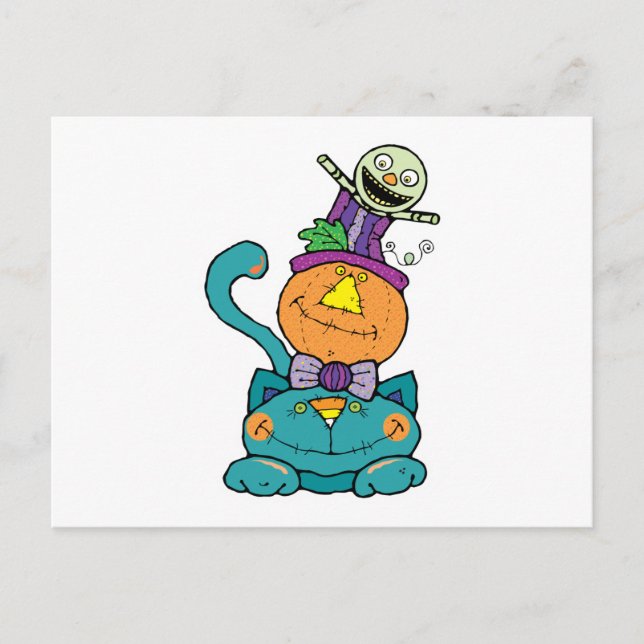 Pumpamonssterkatt Vykort (Framsida)