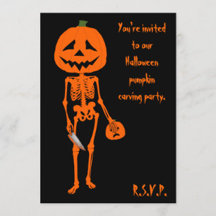 Pumpankarbamid Halloween Inbjudningar