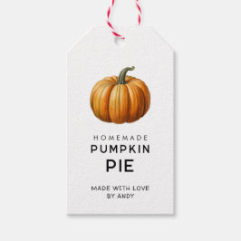 Pumpapaj gåvobricka med vintage pumpa presentetikett