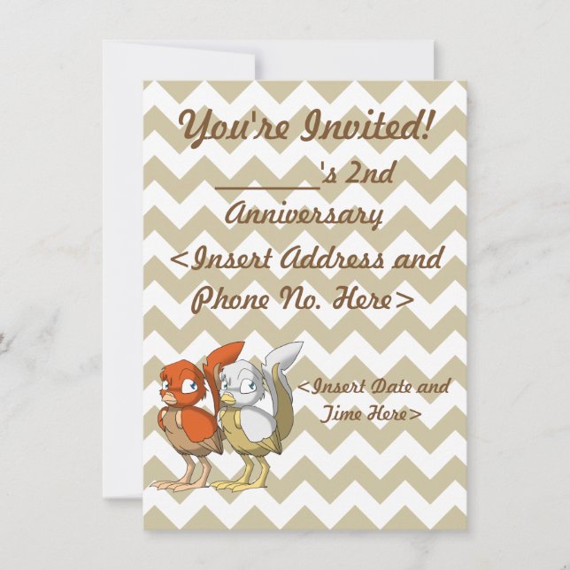 Pumpapaj/gemensam vit- och guldReptilianfågel Inbjudningar (Framsida)