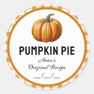 Pumpapaj med rutigt mönster etikett
