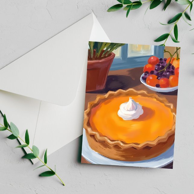 Pumpapaj | Vattensmålarmålning för Thanksgiving Julkort (Skapare uppladdad)