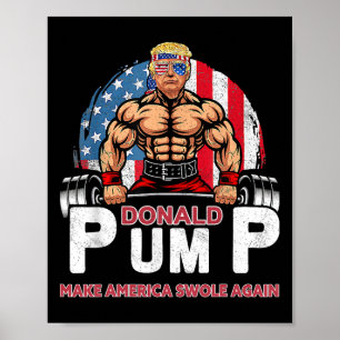 Pumpar Amerika Swole Igen Rolig Trump 2024  Poster