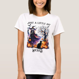 Pumpar för "Black Cat" i happy halloween Witch Fla T Shirt