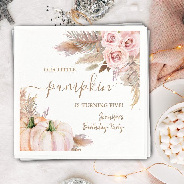 Pumpas Födelsedagsflicka Boho Höst  Pappersservett (Skapare uppladdad)