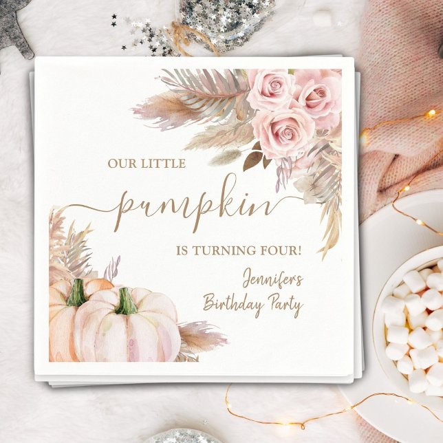 Pumpas Födelsedagsflicka Boho Höst  Pappersservett (Skapare uppladdad)