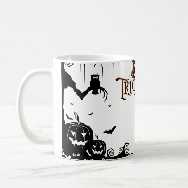 Pumpaugglor halloween kaffemugg (Vänster)