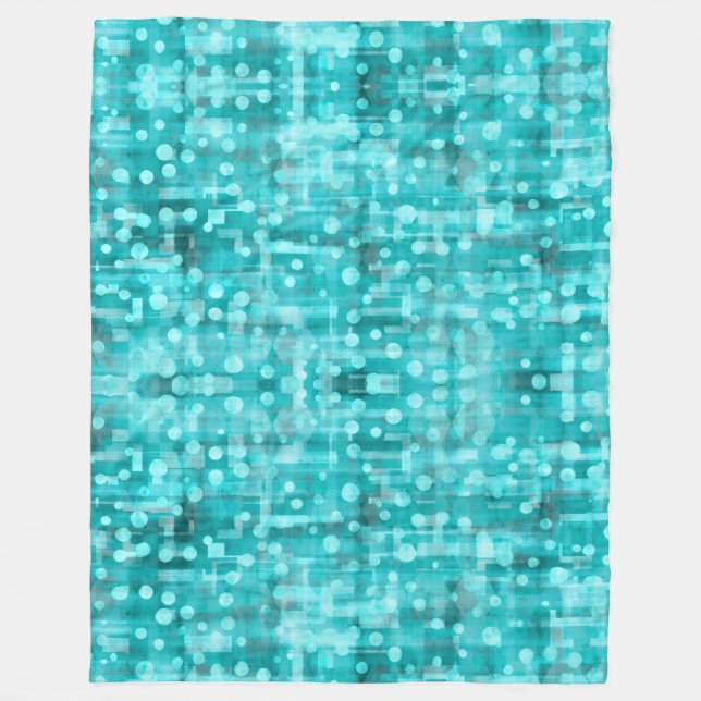 Pumped Up Teal Dot Abstract Fleece Blanket (Framsidan)