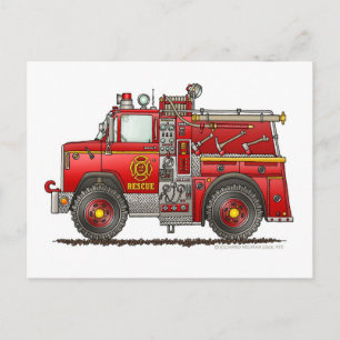 Pumper Rädding Fire Lastbil-brandman Vykort