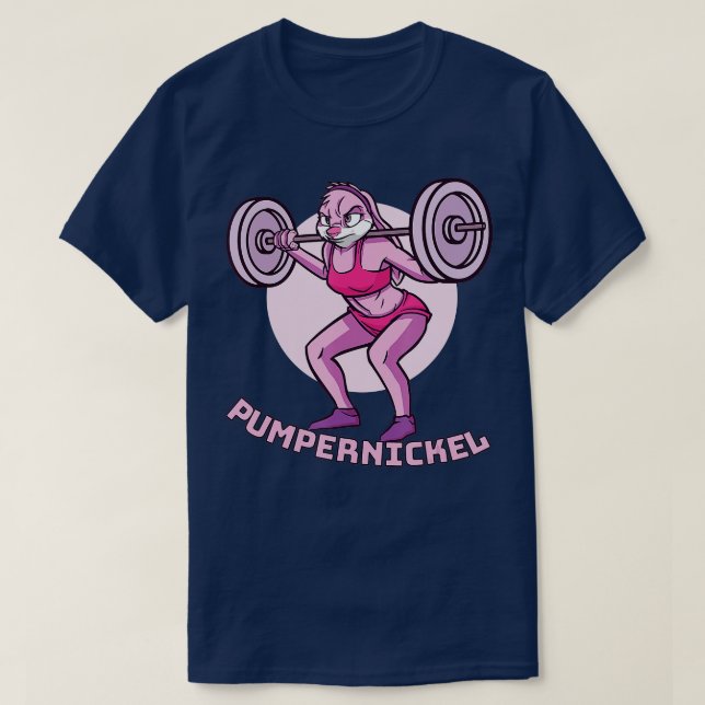 Pumpernickel-kanin med Barbell Bodybuilding T Shirt (Design framsida)