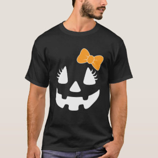 Pumphuvud med ögonfransar och rosett Halloween Ja T Shirt