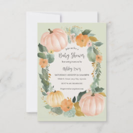 Pumpinbjudan för Fall Baby-dusch Inbjudningar