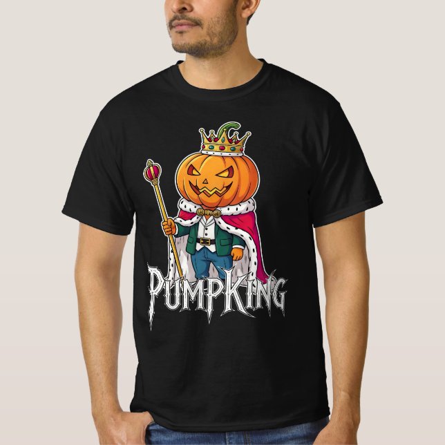 Pumping Halloween Coola Funny Pumpkin Kung Design T Shirt (Framsida)