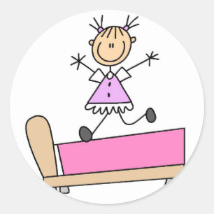 Pumping on Bed Stickers Sticker Runt Klistermärke