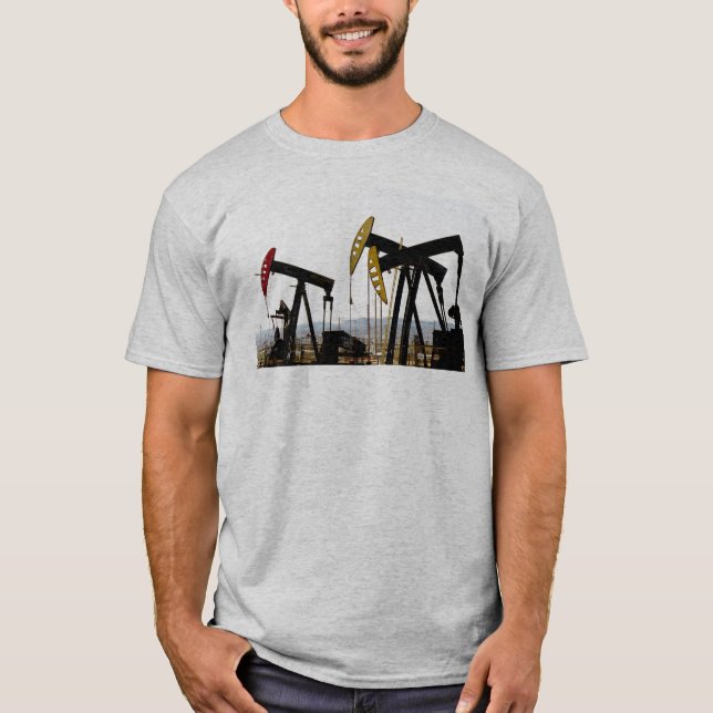 Pumpjacks i Taft California T Shirt (Framsida)