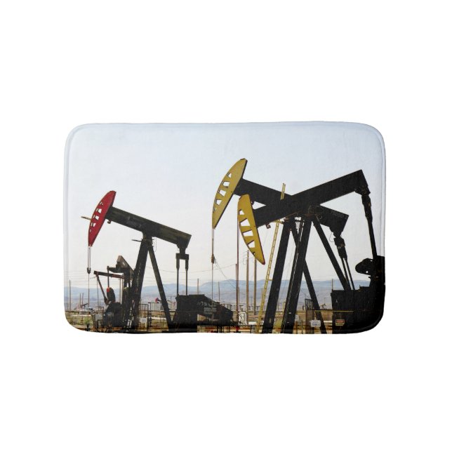 Pumpjacks i Taft Kalifornien Badrumsmatta (Framsidan)