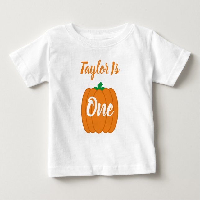 Pumpkin 1:a födelsedagen Baby T-Shirt (Framsida)