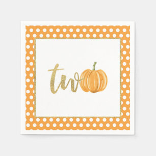Pumpkin 2:a födelsedagstidningen Napkin - Orange D Pappersservett