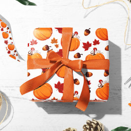 Pumpkin Acorn Gift Wrap | Papper för höstgift Presentpapper