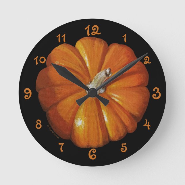Pumpkin Acrylic Wall Clock Rund Klocka (Framsida)