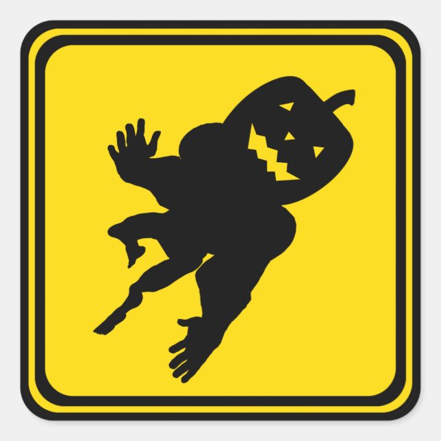 Pumpkin Ahead! Fyrkantigt Klistermärke (Framsida)