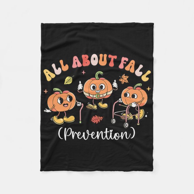 Pumpkin All om Fall Prevention Halloween Fleecefilt (Framsidan)