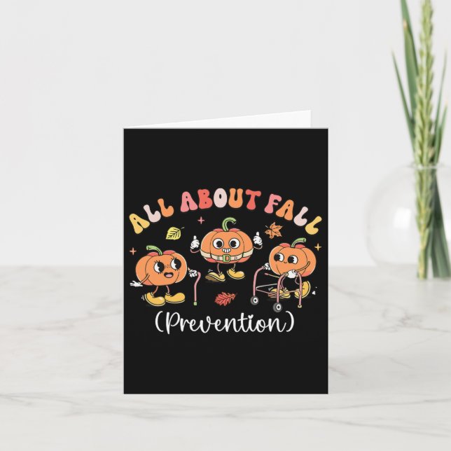 Pumpkin All om Fall Prevention Halloween Kort (Framsida)