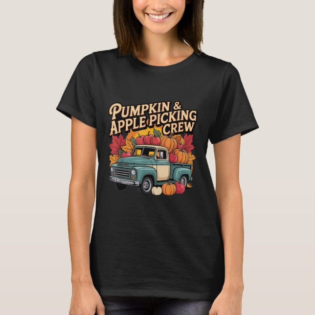 Pumpkin And Cking Crew Fall Harvest Thanksgiving  T Shirt (Framsida)