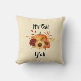 Pumpkin and Flowers - Rustic Autumn Farmhouse Kudde