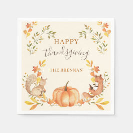 Pumpkin and Löv Thanksgiving Dinner Napkins Pappersservett