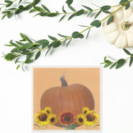 Pumpkin and Sunflowers Orange Thanksgiving   Pappersservett