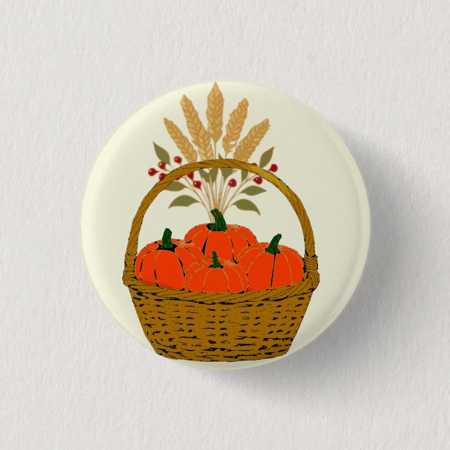 🍂 **Pumpkin and Wheat Basket Badge Knapp (Framsida)