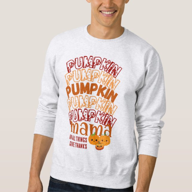 PUMPKIN-Anpassadets Thanksgiving Lång Ärmad Tröja (Framsida)