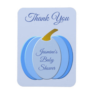 Pumpkin Anpassningsbar Baby Shower för Cute Blue P Magnet