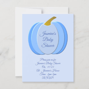 Pumpkin Anpassningsbar Baby Shower för Cute Blue P Magnetisk Inbjudningskort