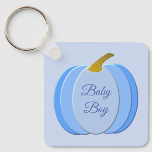 Pumpkin Anpassningsbar Baby Shower för Cute Blue P Nyckelring
