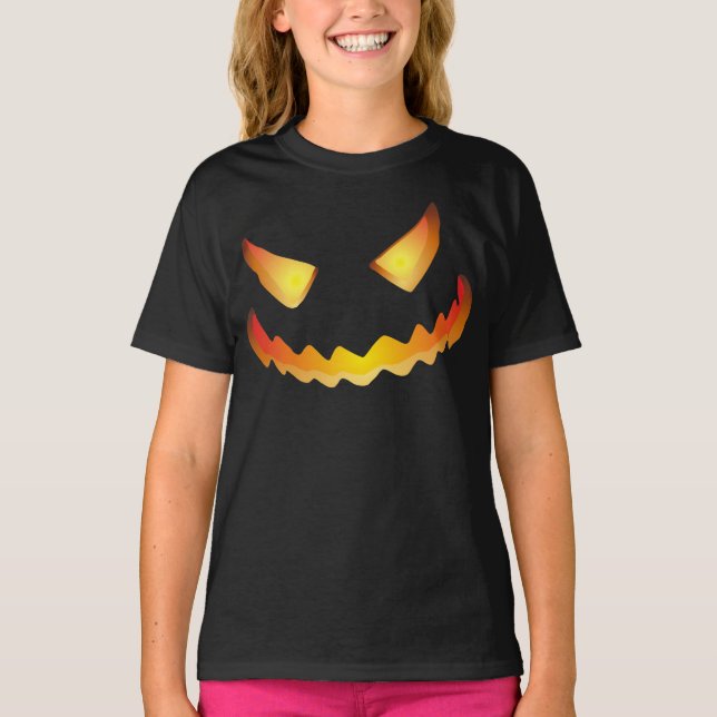 Pumpkin ansikte 6 för Halloween... T Shirt (Framsida)