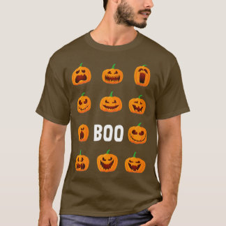 Pumpkin Ansikte Boo Lazy Halloween Costume Cute Ja T Shirt