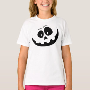Pumpkin Ansikte Embroized T Shirt