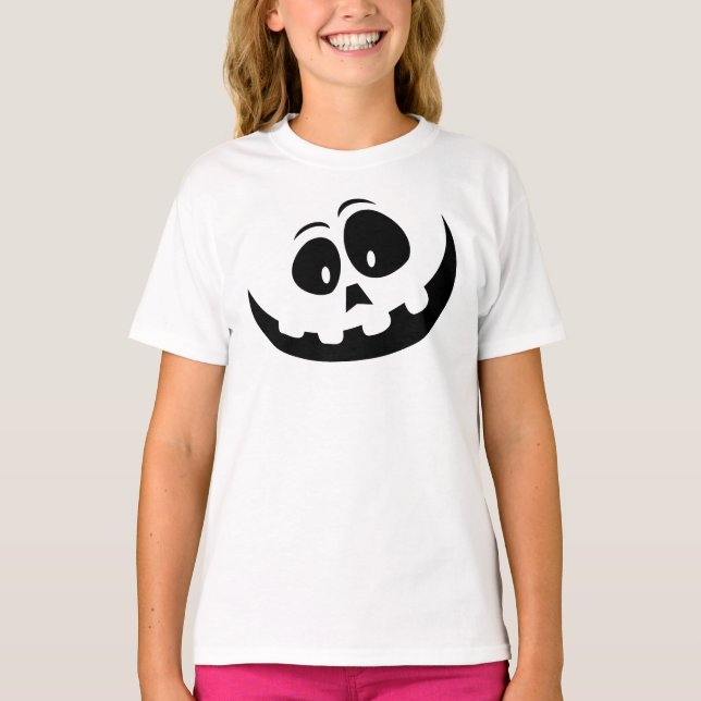 Pumpkin Ansikte Embroized T Shirt (Framsida)