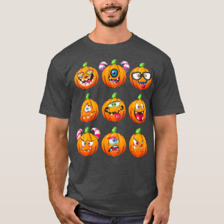Pumpkin Ansikte Emoticon Halloween Costume för man T Shirt