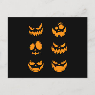 Pumpkin Ansikte Halloween Bus eller godis Horror G Vykort