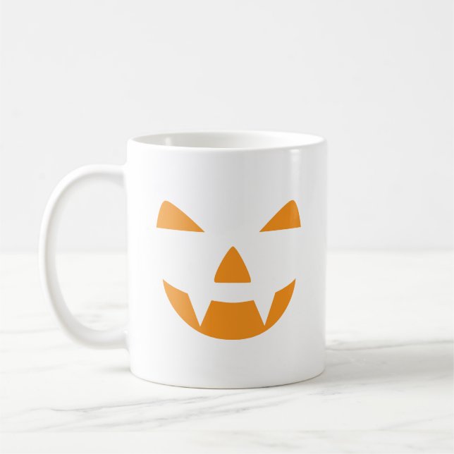 Pumpkin Ansikte Halloween Kaffemugg (Vänster)