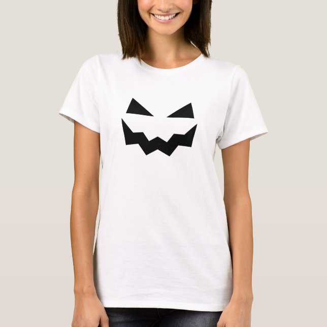 Pumpkin Ansikte Halloween T Shirt (Framsida)