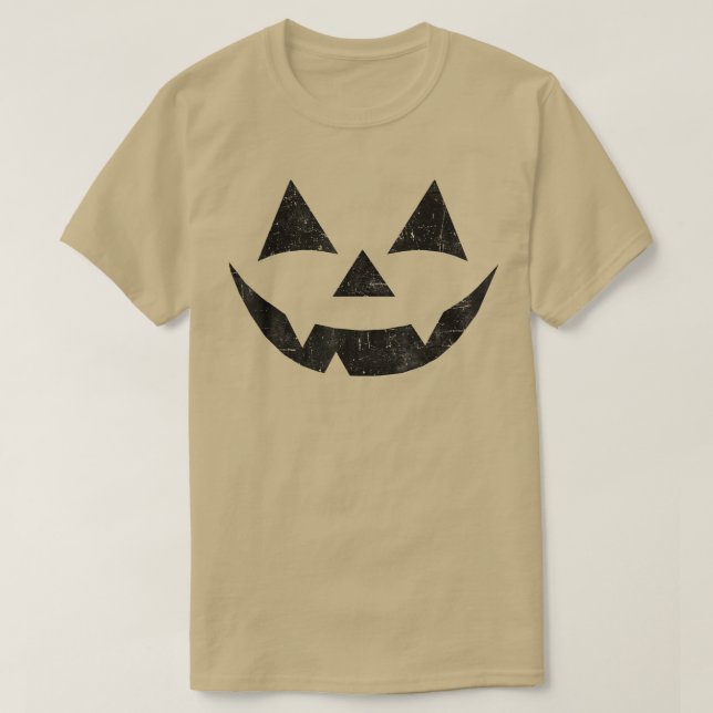 Pumpkin Ansikte Halloween T Shirt (Design framsida)