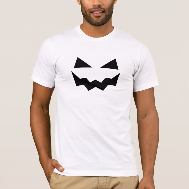 Pumpkin Ansikte Halloween T Shirt (Framsida)