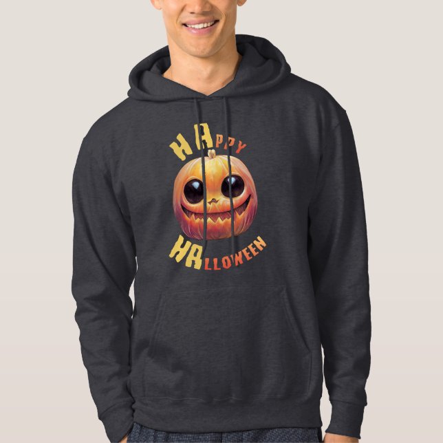 Pumpkin Ansikte | HAPPY HALLOWEEN Hoodie (Framsida)