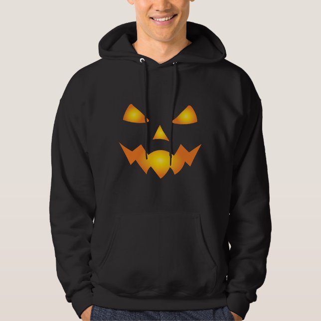 Pumpkin Ansikte Jack o lantern Halloween Spooky Hoodie (Framsida)
