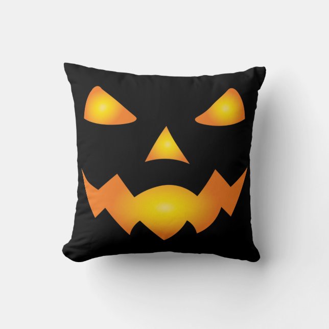 Pumpkin Ansikte Jack o lantern Halloween Spooky Kudde (Framsida)