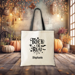 Pumpkin Ansikte Jack o lantern med Namn Tygkasse